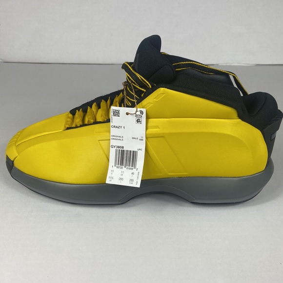 *NEW WITH TAG Adidas Crazy 1 Sunshine Kobe Bryant Yellow Sneakers Sz 11.5 GY3808 - Picture 2 of 10